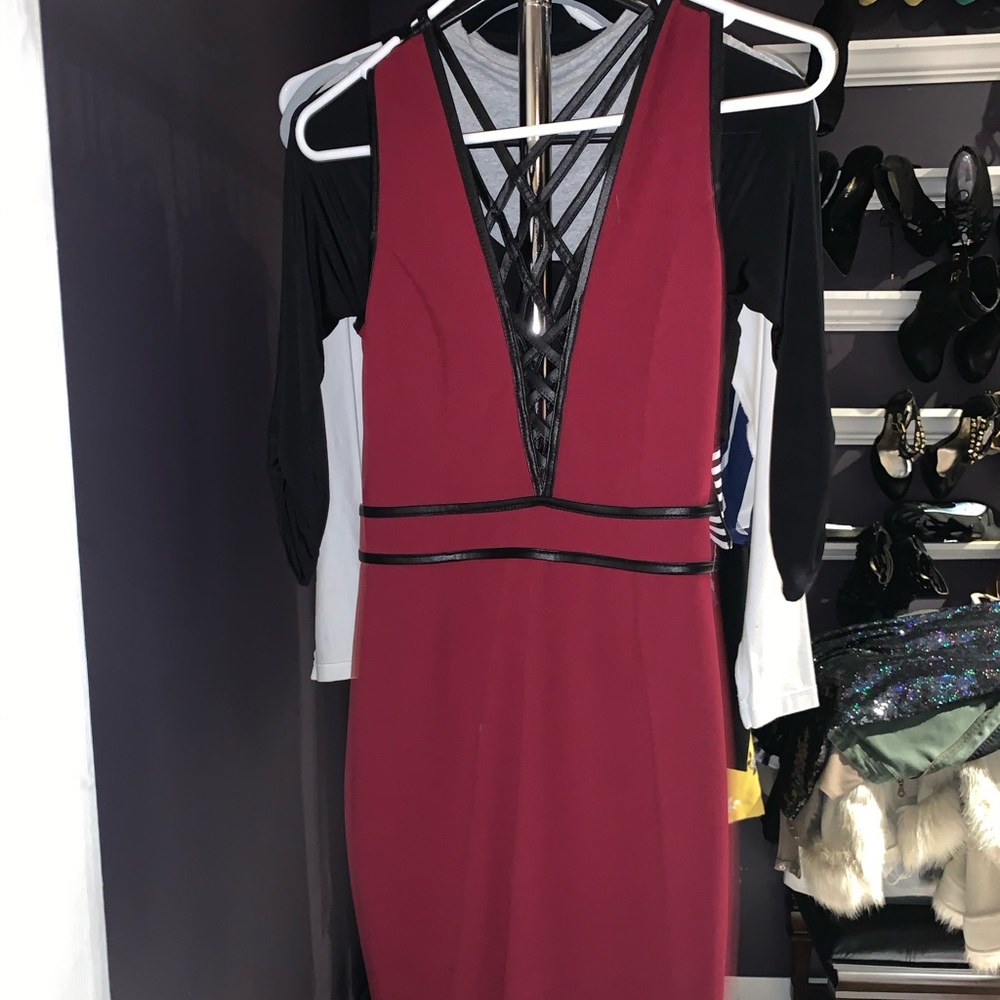 Faux leather dress
